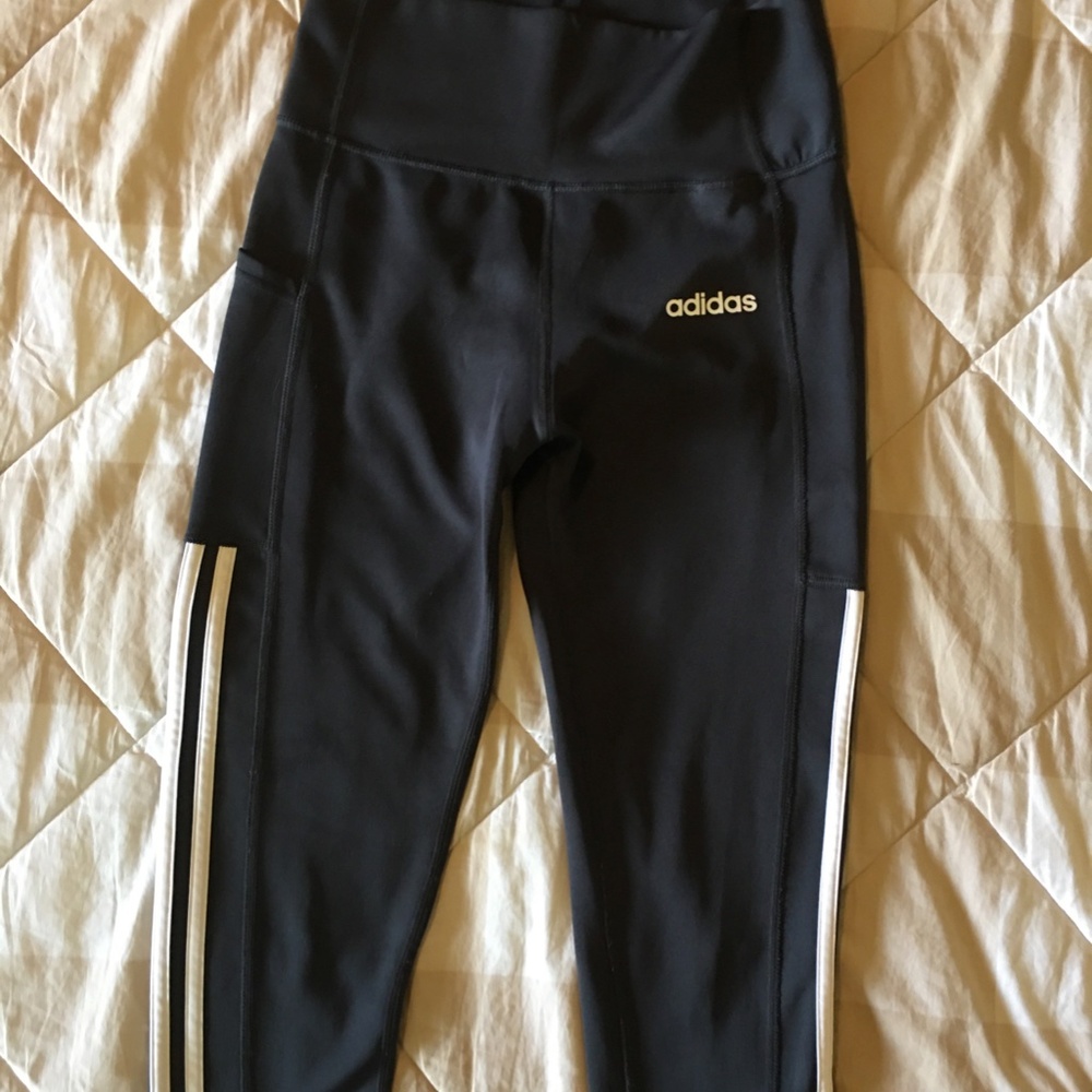 Adidas Climalite 3-Stripes Leggings Size S - Picture 2 of 8